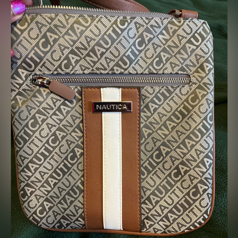 NWOT WOMEN’s Nautical Brown-Tan, Cream, and Bronze Crossbody Bag